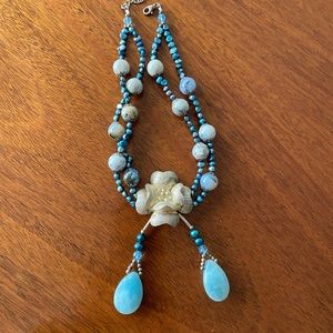 Beautiful blue beaded necklace